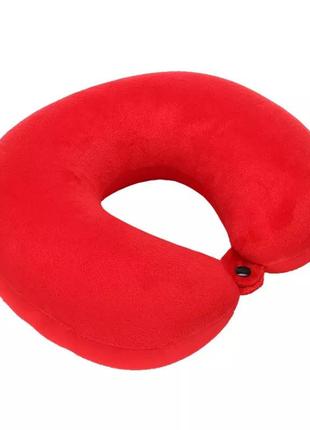 Подушка для поїздок червона - розмір 27*26см, всередині пінопластові дрібні кульки