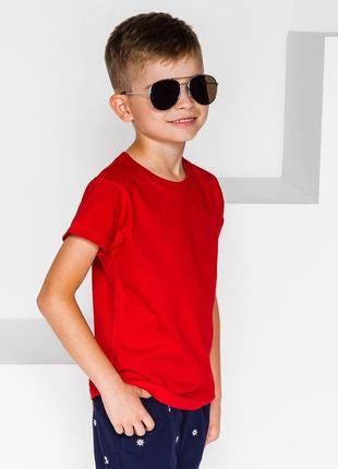 Красная футболка детская мальчику и девочке , футболки однотонные детские и подростковые на физ-ру1 фото