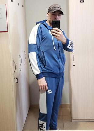 Мужской спортивный костюм синий размеры: 48, 50, 52, 54, 56 турецкая ткань1 фото