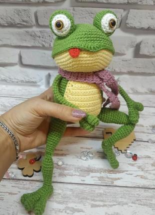 Жаба, жаба, іграшка ручної роботи 💚1 фото