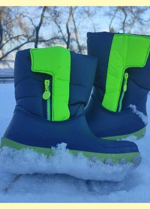 Чоботи на слякоть-зимние сапоги с резиновым захлестом