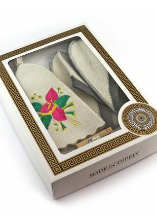 Подарунковий набір для сауни luxyart №1 квітка, для неї, 5 предметів (n-104)2 фото
