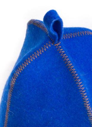 Банна шапка luxyart, натуральний войлок, синій (la-997)4 фото