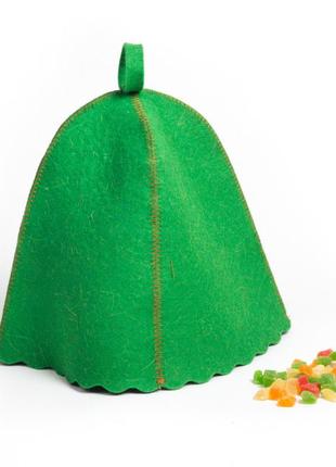 Банная шапка luxyart, натуральный войлок, зеленый (la-999)2 фото