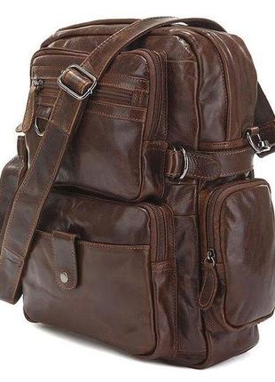 Рюкзак vintage 14232 шкіряний коричневий3 фото