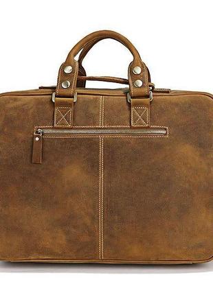 Сумка мужская vintage 14051 в винтажном стиле коричневая4 фото