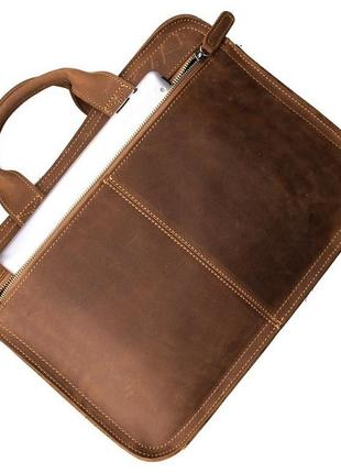 Портфель vintage 14081 из винтажной кожи коричневый6 фото