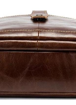 Сумка мужская гладкая vintage 14700 коричневая5 фото