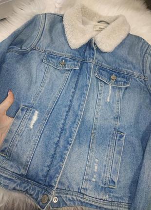 Куртка джинсова курточка тепла хутро3 фото