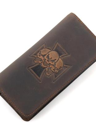 Бумажник мужской vintage натуральная кожа, коричневый (14376)