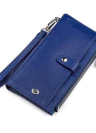 Гаманець жіночий st leather 18416 (st420) з ременем на зап'ясті синій