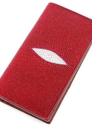 Гаманець жіночий stingray leather 18625 з натуральної шкіри морського скату бордовий
