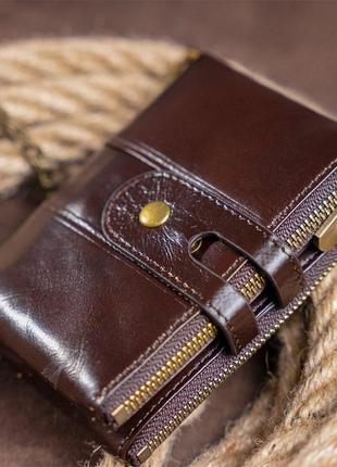 Універсальний гаманець vintage 14682 темно-коричневий4 фото