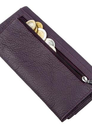 Женский кошелек с визитницей на кнопке st leather 18950 фиолетовый6 фото
