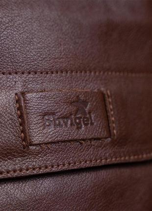Мужская кожаная сумка планшетка shvigel 19114 коричневая6 фото