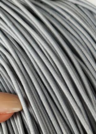Шнурок-резинка круглый luxyart диаметр 2 мм, серый, 500 метров (р2-515)1 фото