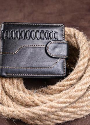 Чоловічий гаманець з тисненням 20234 vintage чорний6 фото