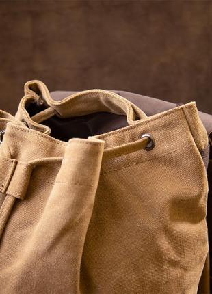 Рюкзак туристический текстильный унисекс vintage 20610 коричневый10 фото
