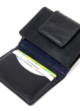Шкіряна візитниця унісекс grande pelle 11338 темно-синій4 фото