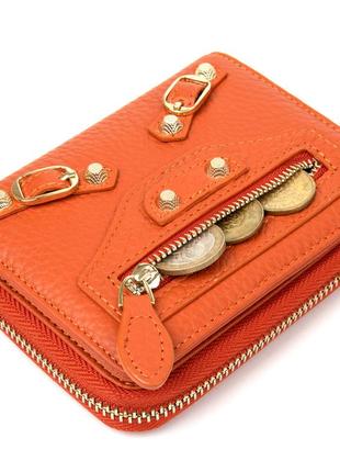 Кожаный женский кошелек guxilai 19399 оранжевый3 фото