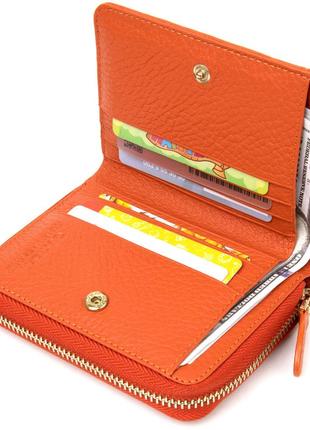 Кожаный женский кошелек guxilai 19399 оранжевый4 фото