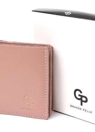 Женское портмоне с монетницей grande pelle 11370 розовый6 фото