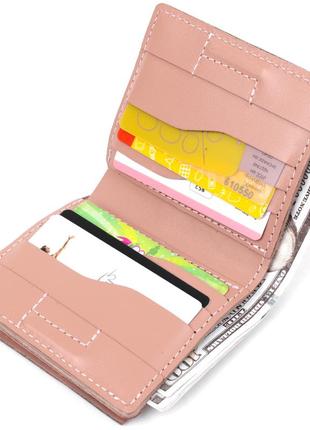 Женское портмоне с монетницей grande pelle 11370 розовый4 фото