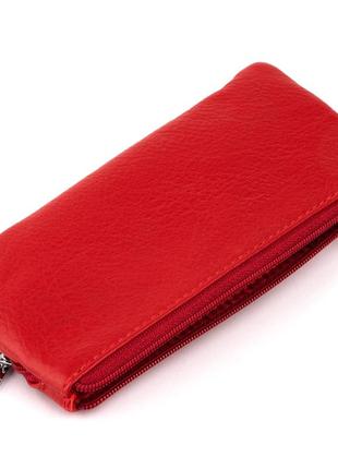 Ключница-кошелек с кармашком женская st leather 19347 красная2 фото
