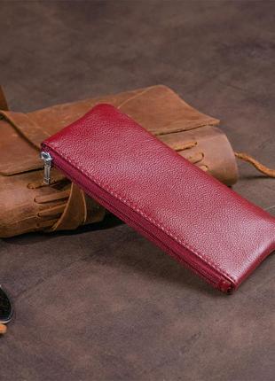 Ключниця-гаманець з кишенькою жіноча st leather 19352 бордова7 фото