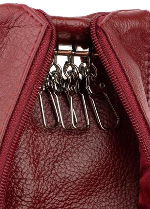 Ключниця-гаманець з кишенькою жіноча st leather 19352 бордова3 фото