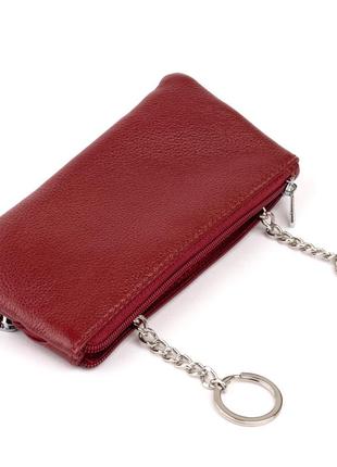 Ключниця-гаманець з кишенькою жіноча st leather 19352 бордова2 фото