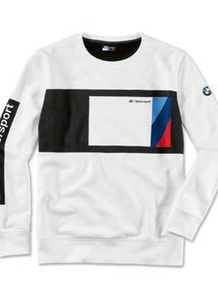 Оригинальный мужской лонгслив bmw m motorsport sweater blocking design (men, black / white)