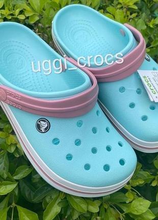 Нежно голубые шлепки крокс сабо крокбенд
- crocs crockband clog ice blue 36-41 рр