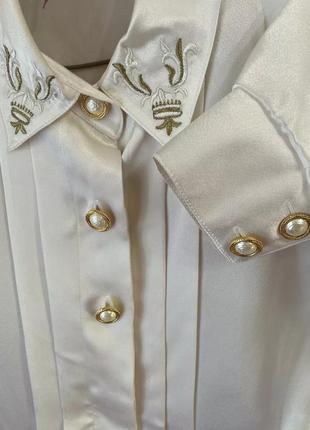 Винтажная шелковая блузка4 фото