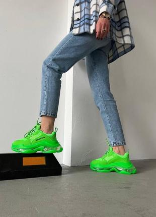 Жіночі кросівки triple s neon green