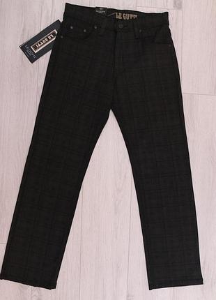 Джинсы мужские подростковые коричневая клетка  ligutti