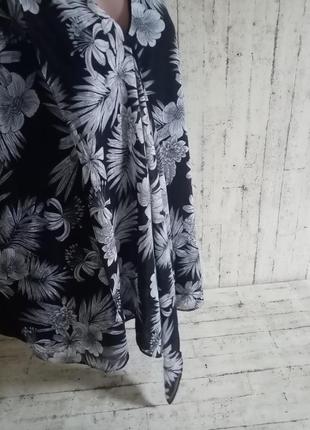 Асеметричная блуза майка в цветочный принт большой размер батал 244 фото