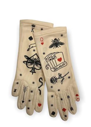 Женские перчатки с принтом.10 фото
