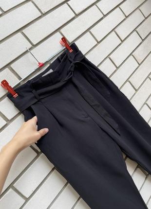 Черные классические офисные брюки с высокой посадкой h&m2 фото
