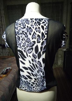 Блуза топ р 48-50 леопардовая с сеткой винтаж2 фото