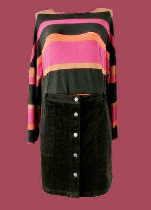 Cтильная брендовая вельветовая юбка-трапеция marks & spencer. размер uk16/eur44.