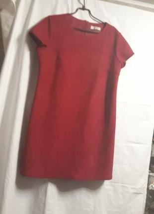 Мега стильное замшевое платье трендовое красный h&amp;m