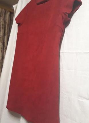 Мега красивое замшевое платье шикарного красного цвета новое2 фото