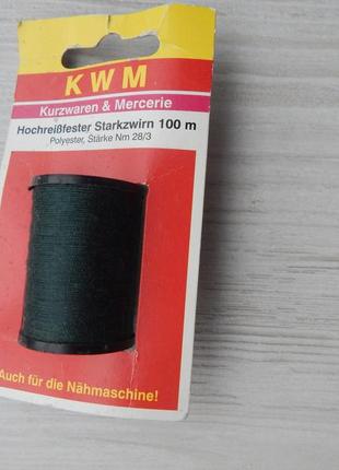 Набір 2шт. нитки для шиття kwm №28/3 за 100м чорні і білі3 фото