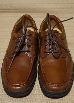 Красивые кожаные полуботинки цвета шоколада clarks extra wide англия 8 р. ( 28 см.)2 фото