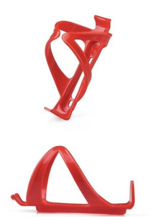 Пластиковий флягодержатель для велосипеда, тримач пляшки велосипедний в червоному кольорі3 фото