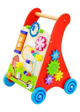 Детские ходунки-каталка viga toys с бизибордом (50950)3 фото