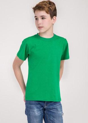 Детская футболка мальчику и девочке унисекс зеленая , зелёные футболки детские для физкультуры