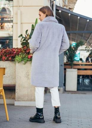 Шуба жіноча зимова із штучного хутра - 191-3 колір перли