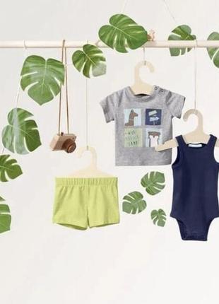 Летний комплект для малыша шорты боди футболка